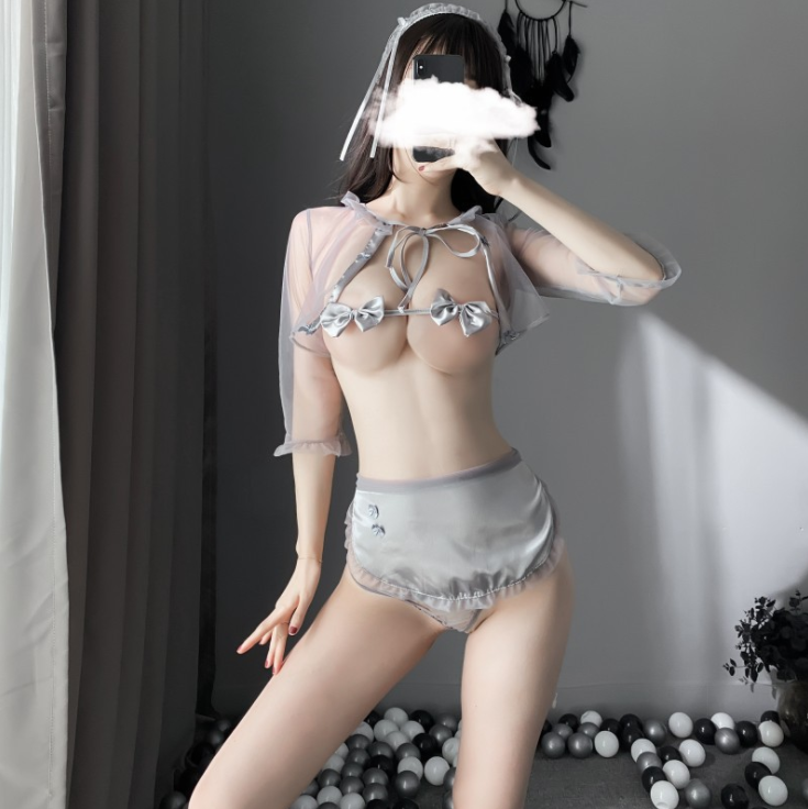 Bowknot real yarn see-through